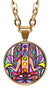 Chakra Hamsa 5/8" Mini Stainless Steel Rose Gold Pendant Necklace