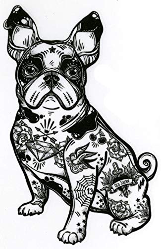 Bull Terrier Dog Old School Watercolor Temporary Tattoos 2 Sheets