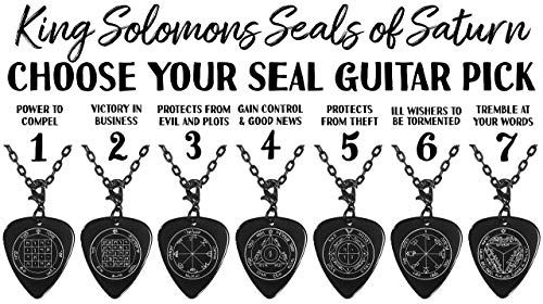 King Solomons Seal of Saturn Guitar Pick - Choose Your Seal