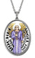 My Altar March Birthday Angel Huge Glass and Steel Necklace Talisman Pendant