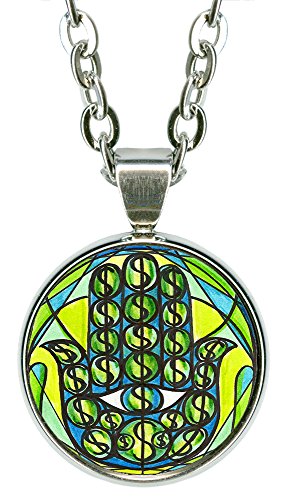 My Altar Wealth Hamsa 5/8" Mini Stainless Steel Silver Pendant Necklace