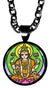 My Altar Fortune Goddess Lakshmi 5/8" Mini Stainless Steel Black Pendant Necklace