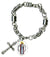 St Joseph Foster Father of Jesus & Cross Stainless Steel 7" to 8" Bracelet