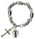 My Altar St Rita for Defeating The Odds Charm & Cross Stainless Steel 7" to 8" Bracelet