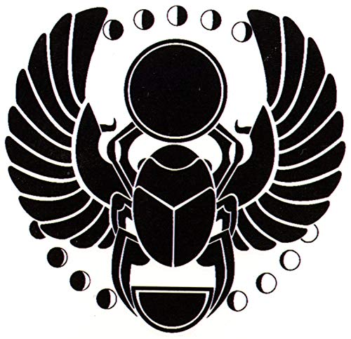 Egyptian Scarab Moon Phases Temporary Tattoos 2 Sheets