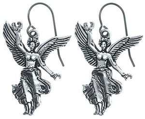Guardian Archangel Charms 1 1/4" Long Titanium Earrings Hypoallergenic for Sensitive Ears