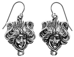 Art Nouveau Goddess Charms Long 1 1/2" Titanium Earrings Hypoallergenic for Sensitive Ears