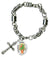 My Altar Archangel Jeremiel Gift of Psychic Visions Charm & Cross Stainless Steel 7" to 8" Bracelet