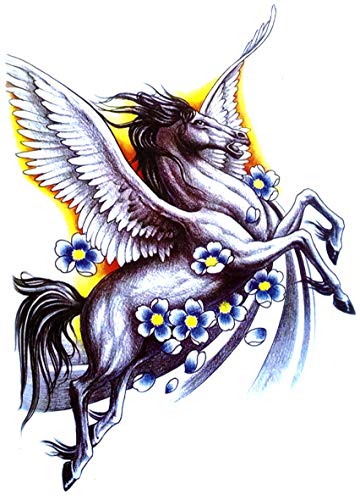 Winged Pegasus Large 5 1/2" x 7 1/2" Temporary Tattoos 2 Sheets