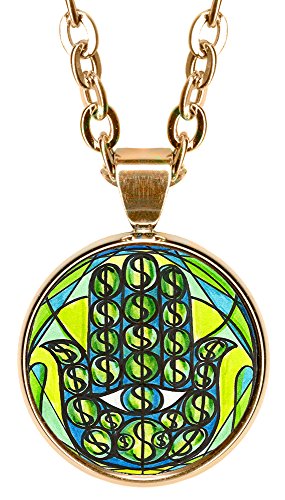 Wealth Hamsa 5/8" Mini Stainless Steel Rose Gold Pendant Necklace