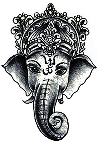 Lord Ganesh for Changing Karma Ohm Aum Elephant Watercolor Temporary Tattoos 2 Sheets
