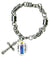 St Audrey for Healing the Throat & Cross Steel 7" to 8" Bracelet