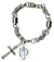My Altar Mother Teresa for Defeating Poverty & Cross Stainless Steel 7" to 8" Bracelet