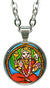 Goddess Shakti 5/8" Mini Stainless Steel Silver Pendant Necklace