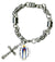 My Altar St Thomas Aquinas of Scholars Charm & Cross Stainless Steel 7" to 8" Bracelet
