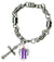 My Altar St Germain for Magic & Transfornation Charm & Cross Stainless Steel 7" to 8" Bracelet
