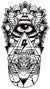 Winged Hypno Eye Bee Reverse Skull Lightning Mystical Small Black Waterproof Temporary Tattoos 2 Sheets