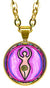 Spiral Goddess 5/8" Mini Stainless Steel Gold Pendant Necklace