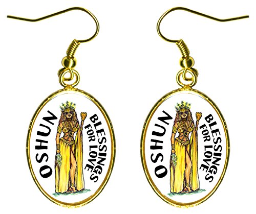 Oshun Orisha for Blessings of Love 1" Gold Stainless Steel Earrings