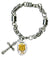 My Altar Archangel Jophiel Gift of Creativity Charm & Cross Stainless Steel 7" to 8" Bracelet