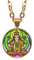 Fortune Goddess Lakshmi 5/8" Mini Stainless Steel Rose Gold Pendant Necklace