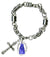 St Caroline Chisholm Patron of Exploited Women Charm & Cross Stainless Steel 7" to 8" Bracelet