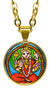 Goddess Shakti 5/8" Mini Stainless Steel Gold Pendant Necklace