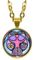 Triple Moon Goddess Reiki 5/8" Mini Stainless Steel Gold Pendant Necklace
