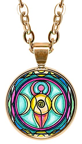 My Altar Triple Moon Goddess 5/8" Mini Stainless Steel Rose Gold Pendant Necklace