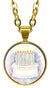 Birthday Cake 5/8" Mini Stainless Steel Gold Pendant Necklace