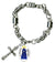 My Altar St Bernadette for Healing Bodily Illness Charm & Cross Stainless Steel 7" to 8" Bracelet