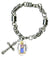 St Germaine Cousin Protecting Abused Disabled People Cross Steel 7" 8" Bracelet