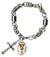 My Altar Archangel Zerachiel Gift of Healing Charm & Cross Stainless Steel 7" to 8" Bracelet