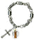 St Catherine Bolognia for Artists Charm & Cross Stainless Steel 7" to 8" Bracelet