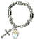 My Altar Archangel Sandalphon Gift of Music Charm & Cross Stainless Steel 7" to 8" Bracelet