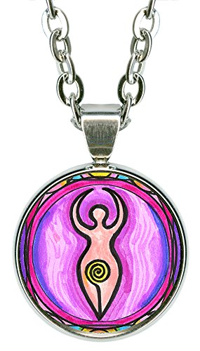 Spiral Goddess 5/8" Mini Stainless Steel Silver Pendant Necklace