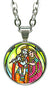 Radha Krishna for Soul Mates 5/8" Mini Stainless Steel Silver Pendant Necklace