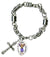 My Altar Archangel Raguel Gift of Justice Charm & Cross Stainless Steel 7" to 8" Bracelet