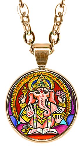 Lord Ganesh for Wisdom 5/8" Mini Stainless Steel Rose Gold Pendant Necklace