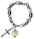 My Altar St Kateri of Ecology & Environment Charm & Cross Stainless Steel 7" to 8" Bracelet