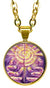 Reiki Choku Rei Sun Ray 5/8" Mini Stainless Steel Gold Pendant Necklace
