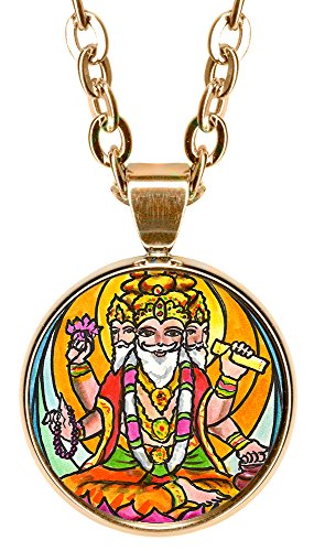 Lord Brahma 5/8" Mini Stainless Steel Rose Gold Pendant Necklace