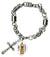 St Teresa of Avila for Healing Headaches Charm & Cross Stainless Steel 7" to 8" Bracelet