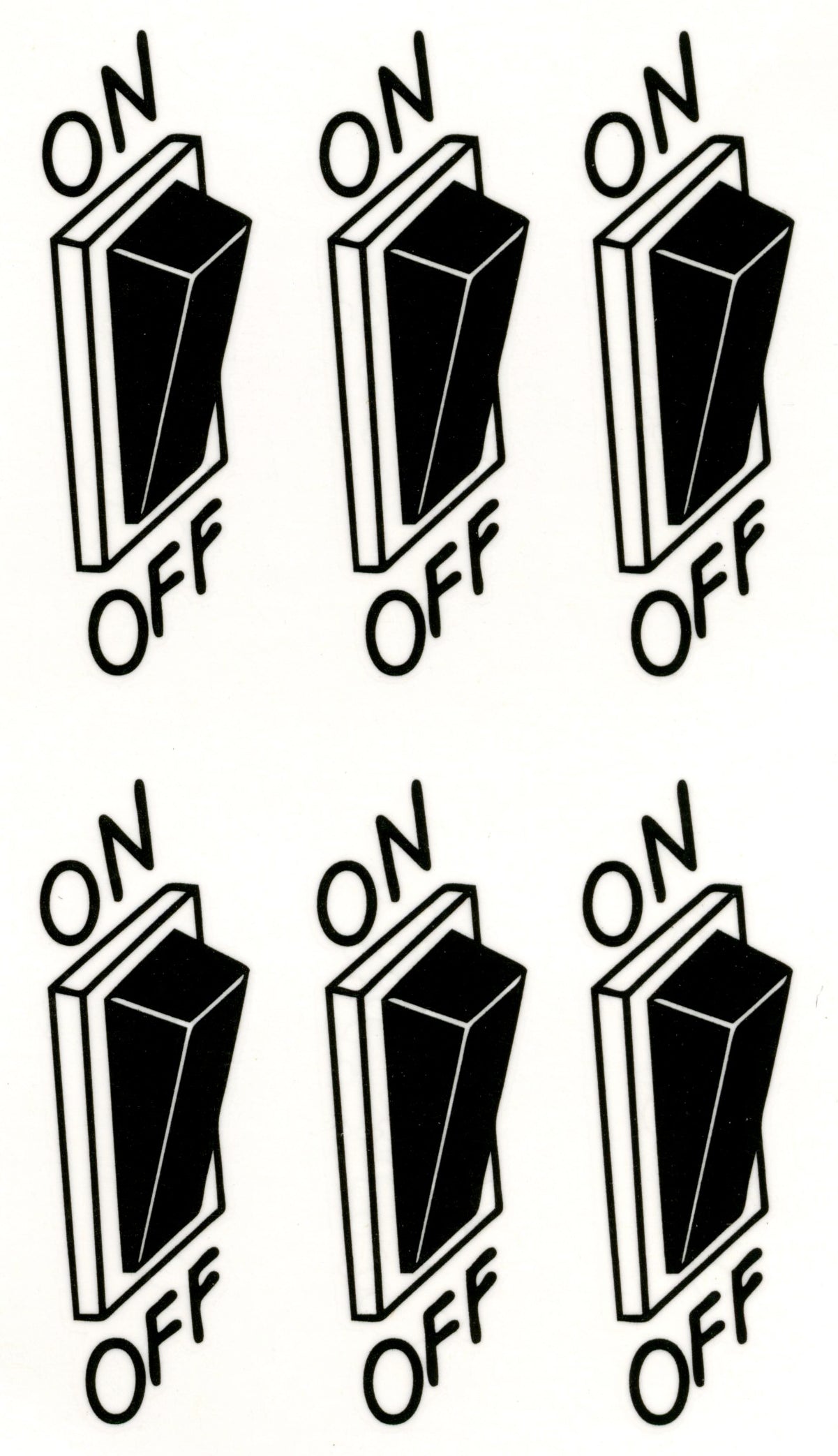 On Off Switch Waterproof Temporary Tattoos 2 Sheets