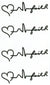 Faith Heart EKG Heartbeat Love Concept Temporary Tattoos 2 Sheets