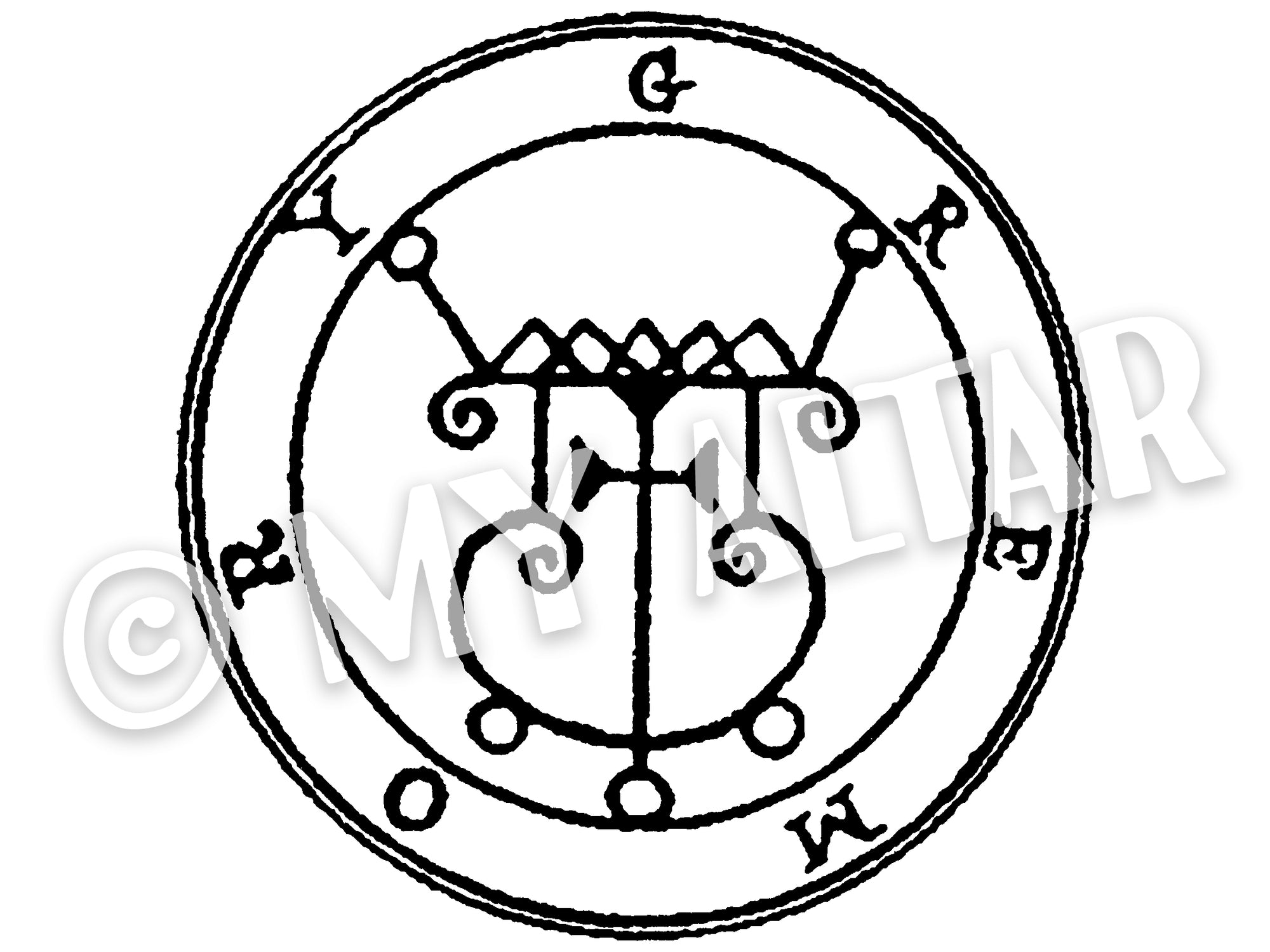 Set of 2 Large 5" Gremory 56th Lesser Seal Goetia Solomon Invocation Sigil Waterproof Temporary Tattoos