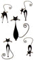 Whimsical Black Cats Waterproof Temporary Tattoos 2 Sheets