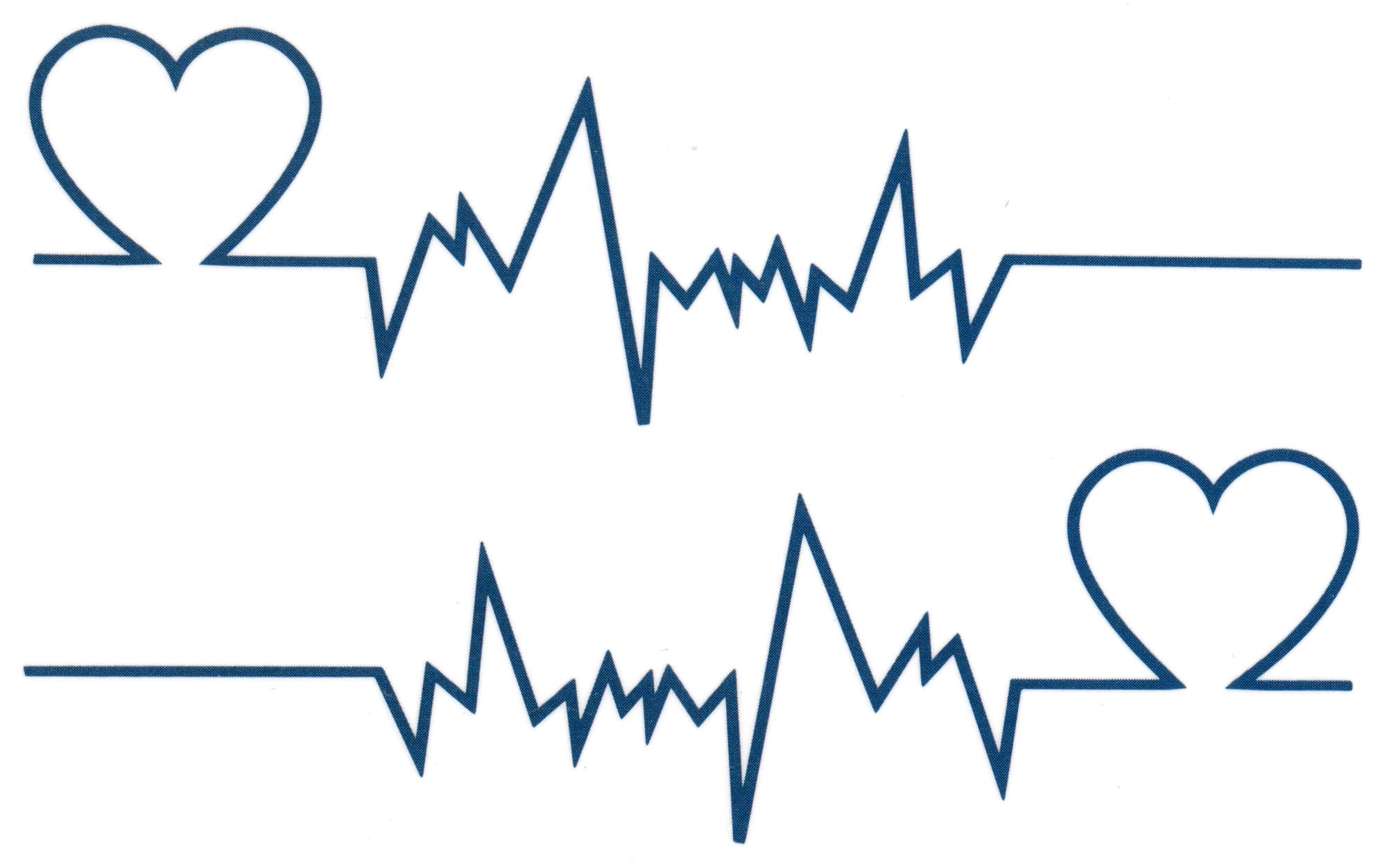 Heart Beat EKG Love Concept Waterproof Temporary Tattoos 2 Sheets