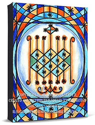 Ogun Veve Blessings of Power Voodoo Magic Print Gallery Wrapped Canvas