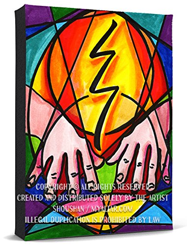 Raku for Grounding Reiki Healing Hands Print Gallery Wrapped Canvas